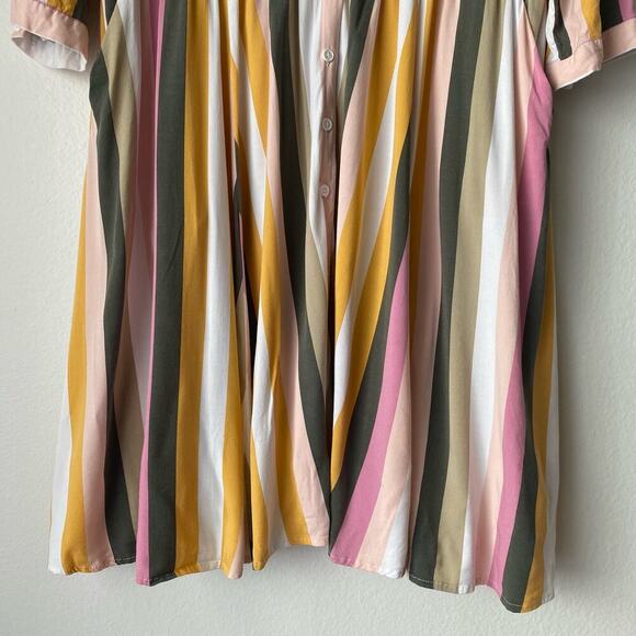 Torrid sz‎ 2 stripped button down knee length dress - Picture 6 of 8